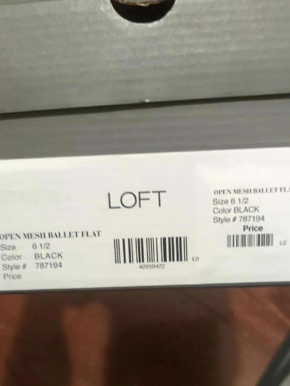 LOFT Black Mesh Studded Ballet Flats